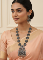 Flower Design Oxidized Necklace Set