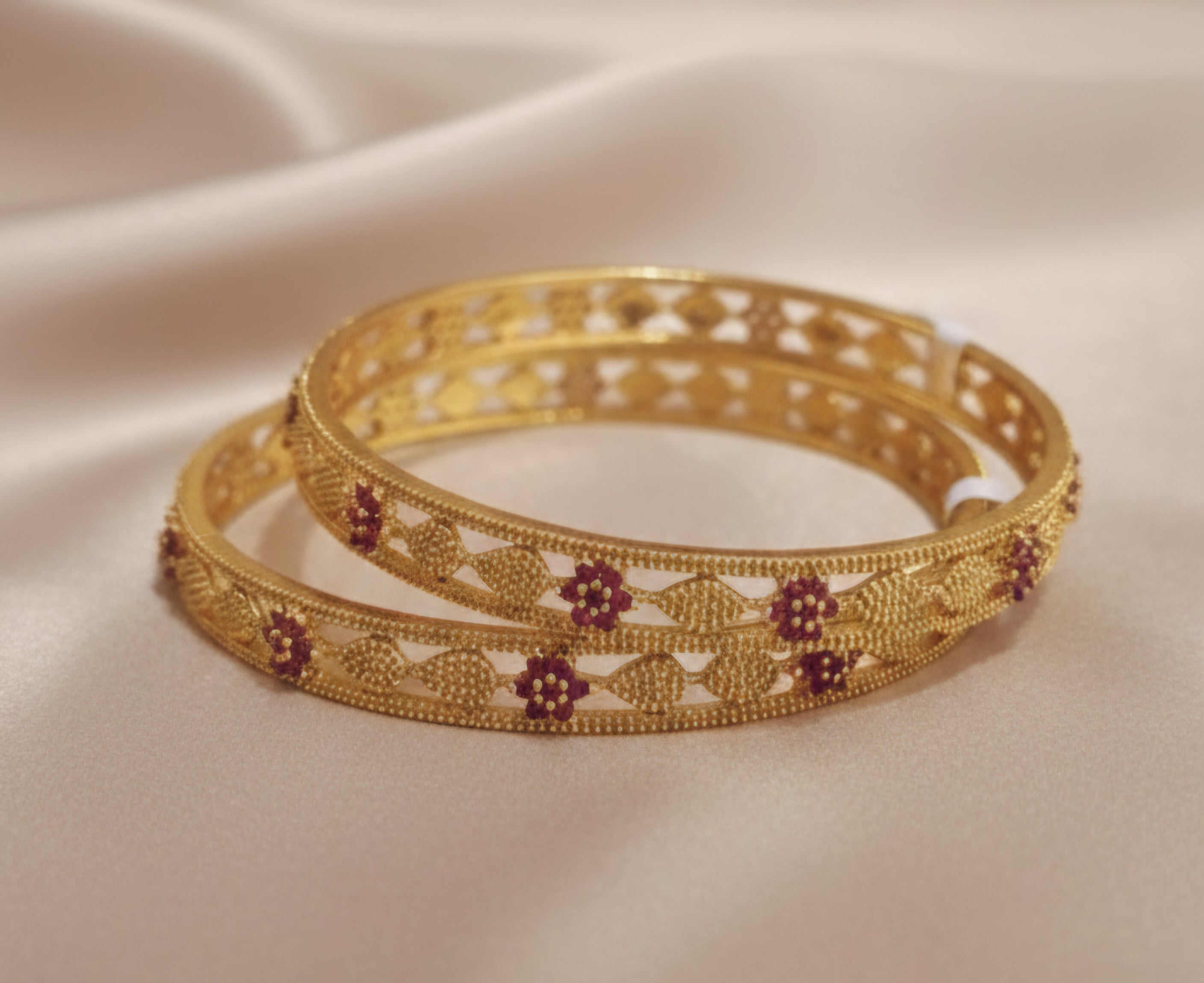 Ruby Floral Bangles
