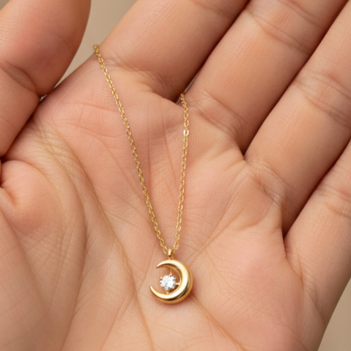 Moon Stone Pendant Necklace