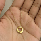 Gold Circle Pendant Necklace