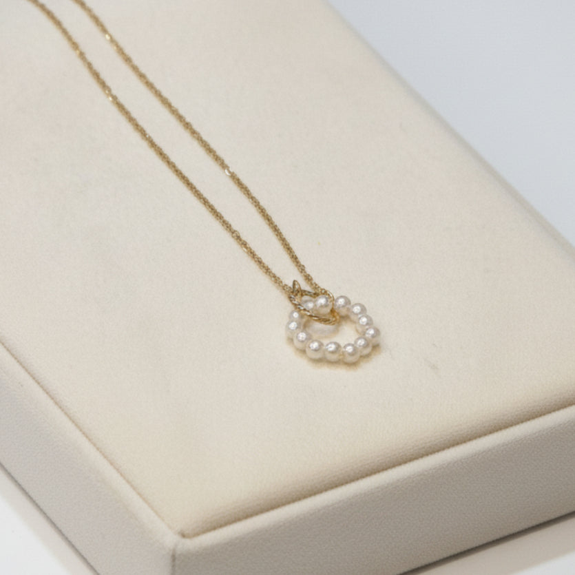 Pearl Circle Charm Necklace