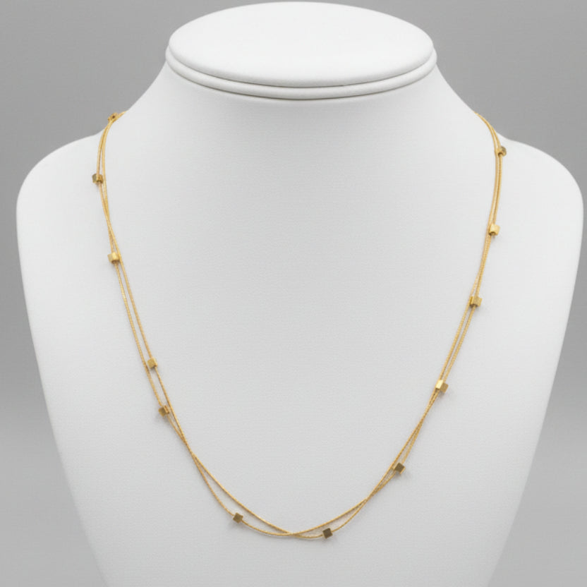Modern Cube Chain Necklace