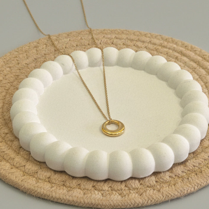 Gold Circle Pendant Necklace