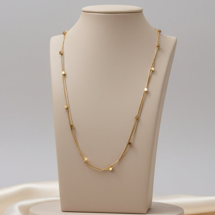 Modern Cube Chain Necklace