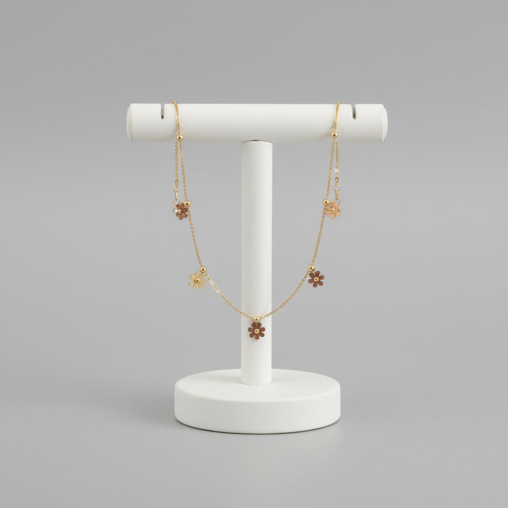 Floral Charm Drop Bracelet