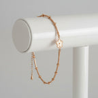 Rose Gold Floral Slider Bracelet