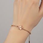 Rose Gold Floral Slider Bracelet