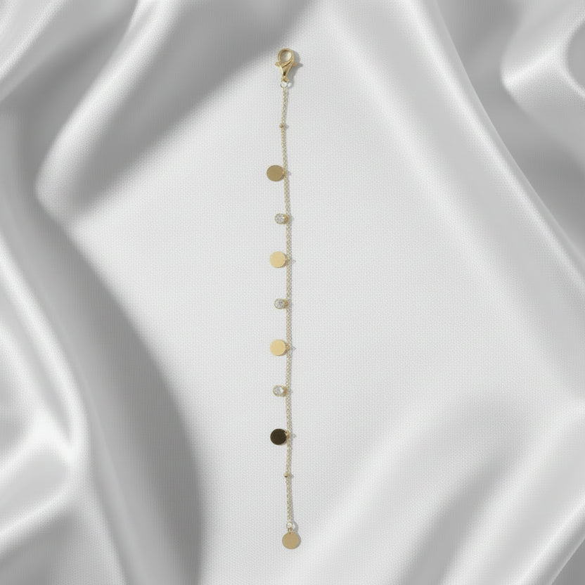 Minimal Disc & Crystal Bracelet