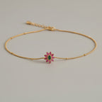 Pink Floral Medallion Anklet