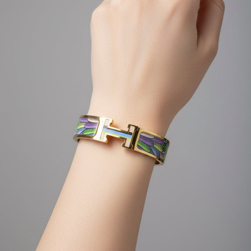 Printed Enamel Designer Bangle
