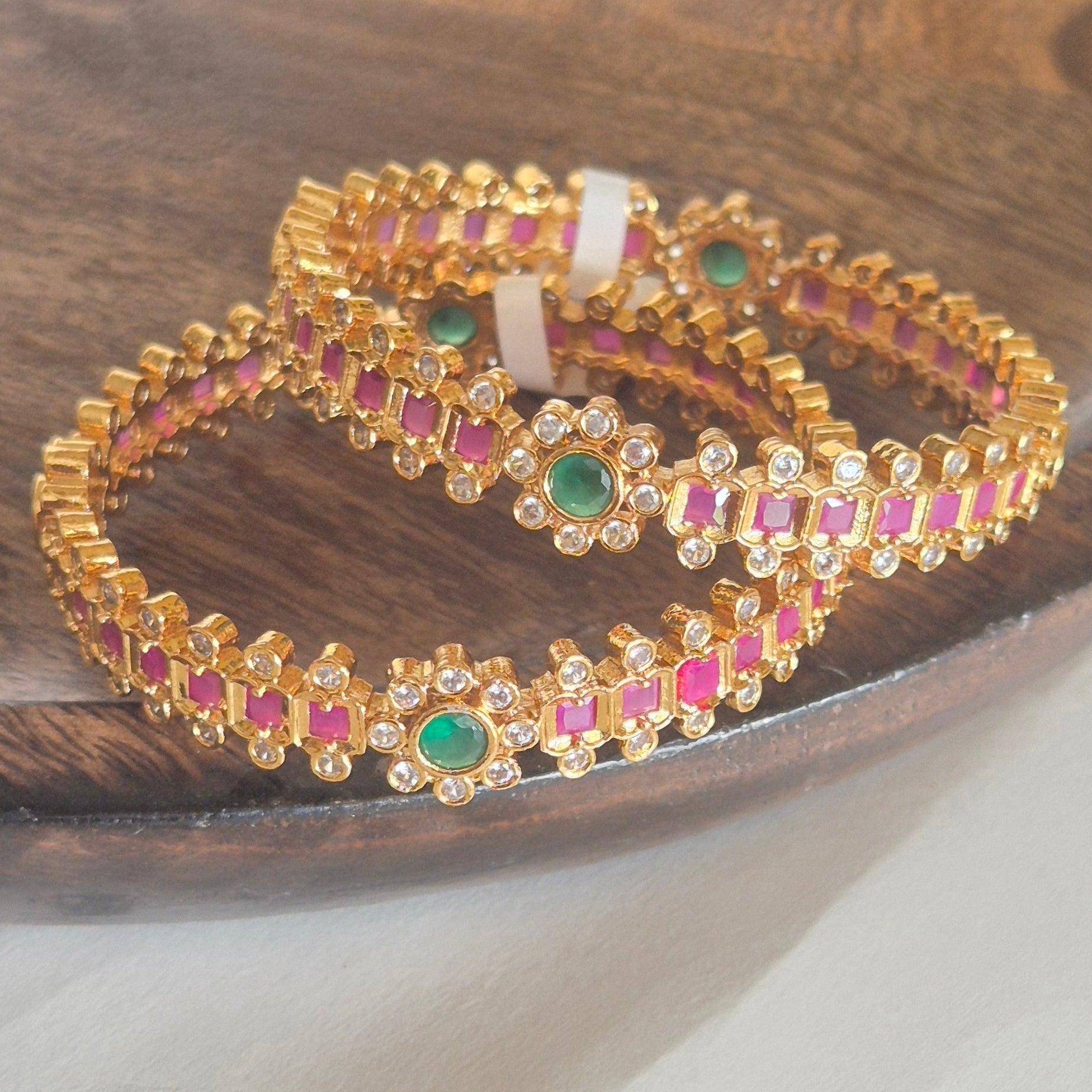 Emerald Pushpam Bangles