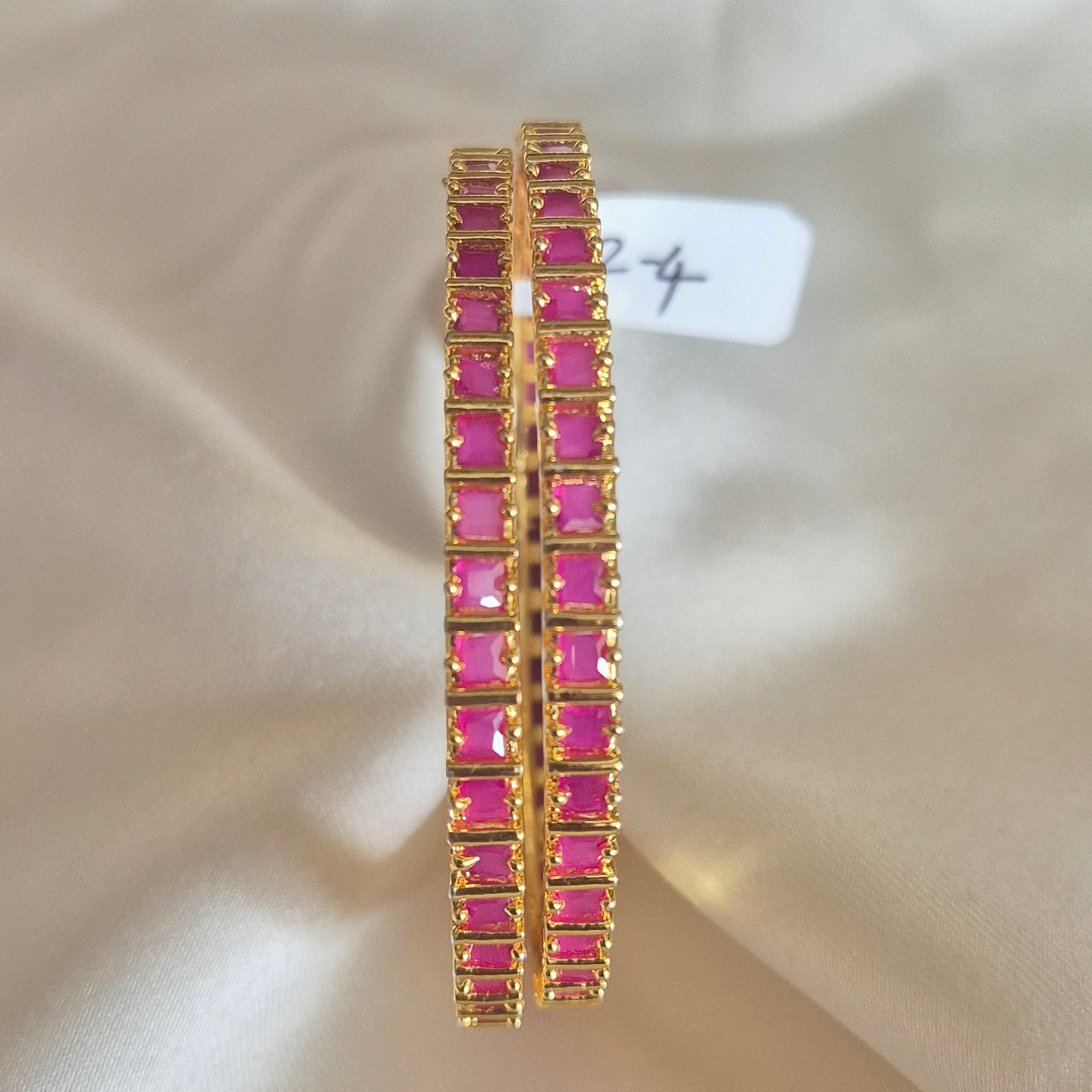 Ruby Line Elegance Bangles(pair)