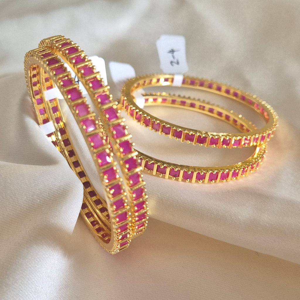 Ruby Line Elegance Bangles(pair)