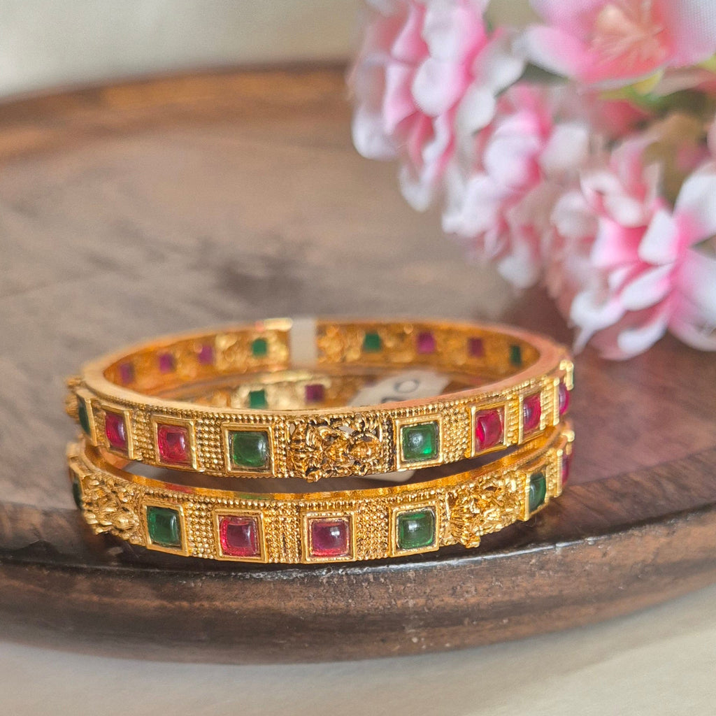 Temple Ruby-Emerald Bangles