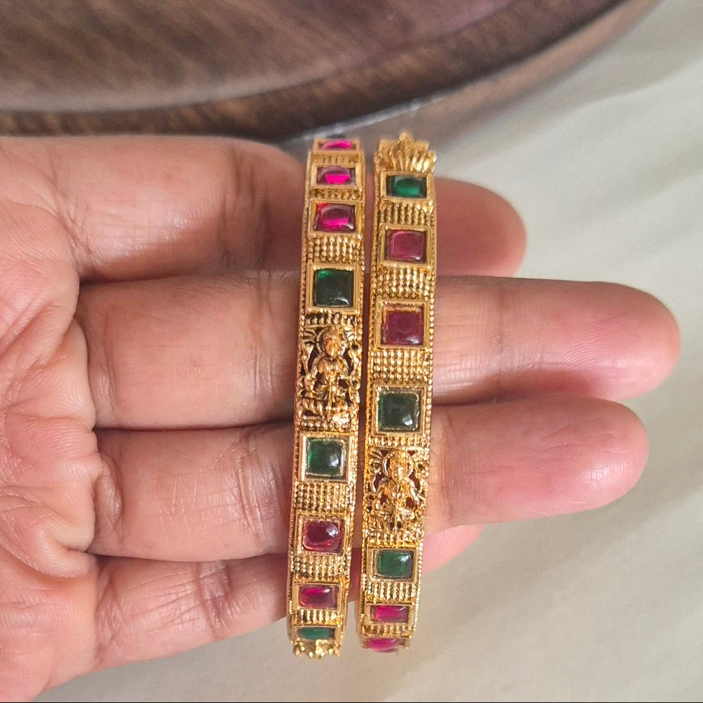 Temple Ruby-Emerald Bangles