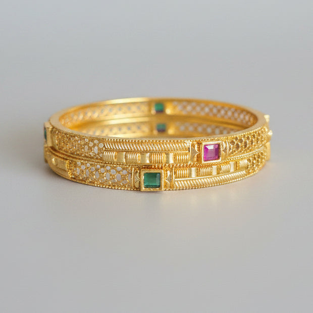 Emerald Ruby Heritage Bangles