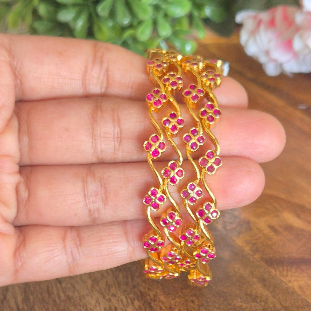 Ruby Blossom Heritage Bangles