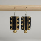 Geometric Black & Gold Earrings