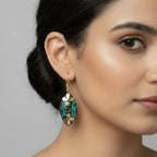 Turquoise Floral Leaf Earrings
