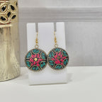 Round Mosaic Statement Earrings