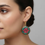 Round Mosaic Statement Earrings