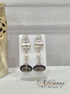 Trishul Pearl Drop Jhumka (Silver)
