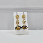 Lotus Black Bead Jhumka