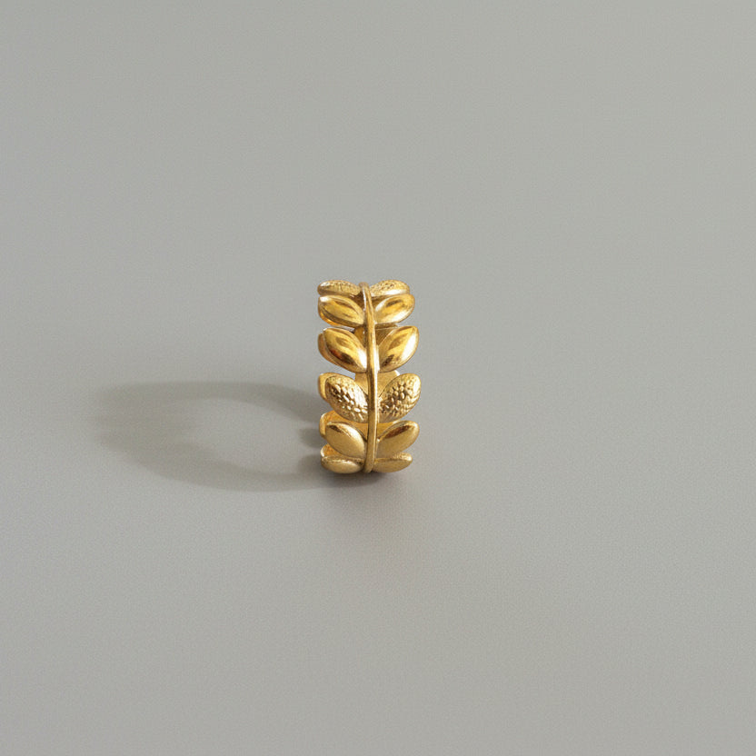 Golden Leaf Wrap Adjustable Ring