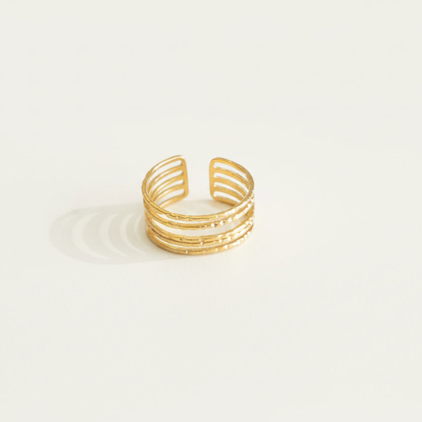 Multi-Line Textured Stack Ring