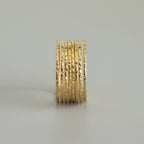 Multi-Line Textured Stack Ring