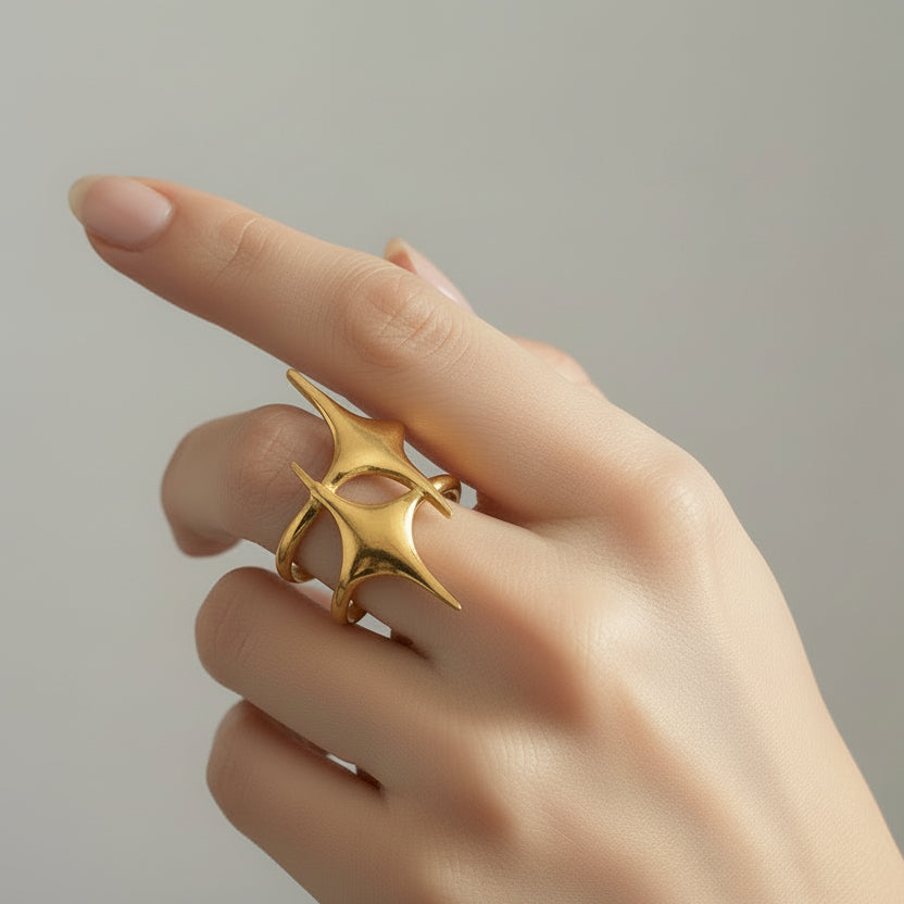 Sculptural Star Ring