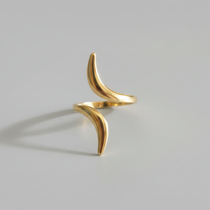 Sleek Dual Curve Open Ring