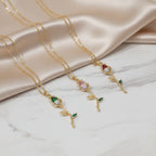 Golden Rose Pendant Necklace
