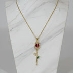 Golden Rose Pendant Necklace