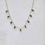 Emerald Dewdrop Anti-Tarnish Necklace