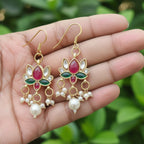 Lotus Pearl Kundan Drops