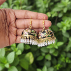 Midnight  Pearl Jhumka Earrings