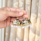 Midnight  Pearl Jhumka Earrings