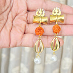 Trishul Rudraksha  Drop Earrings