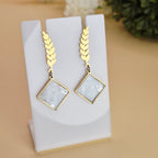 Ivory Leaf Drop Earrings