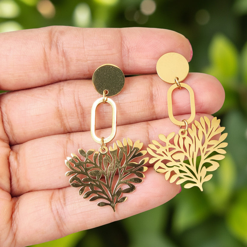 Golden Leaf Earrings