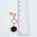 Black Hex Drop Earrings