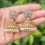 Floral Pearl Jhumka