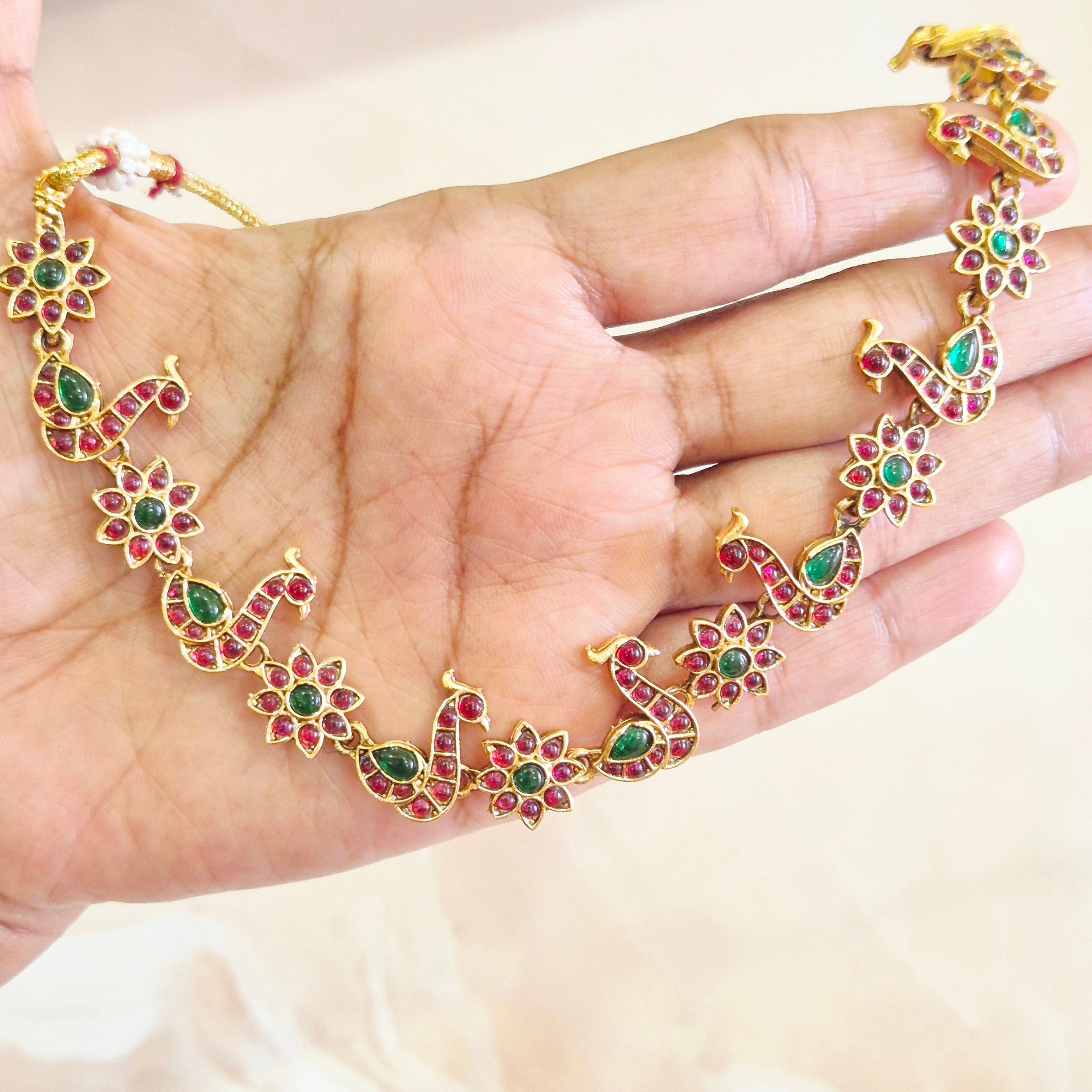 Floral Peacock Necklace Set
