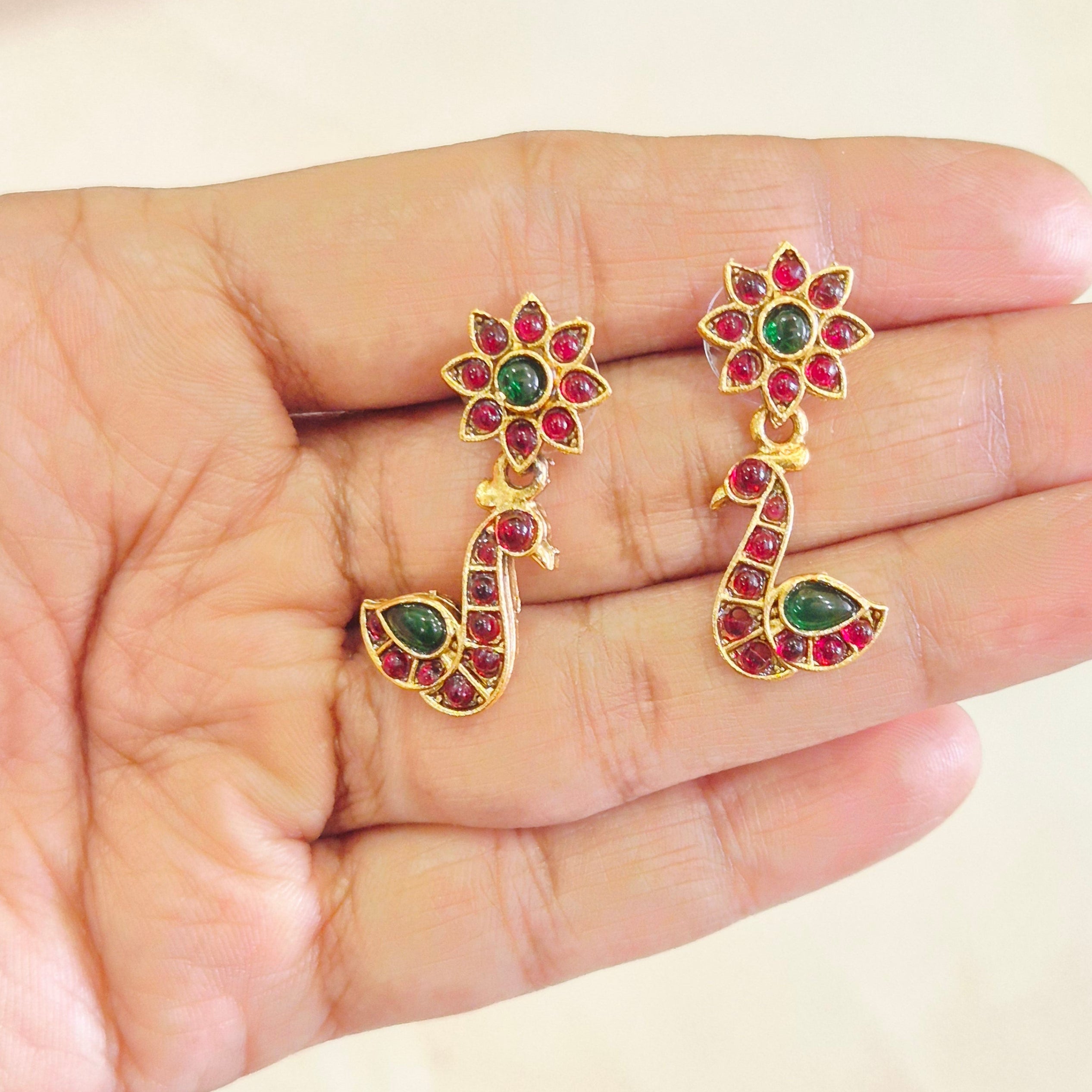 Floral Peacock Necklace Set