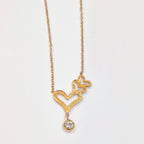 Double Heart Charm Necklace
