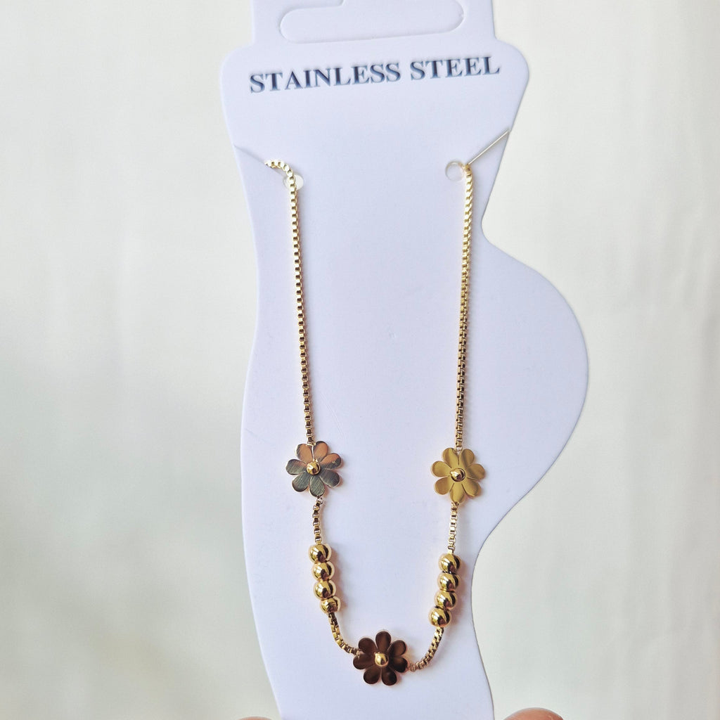 Floral Bead Anklet