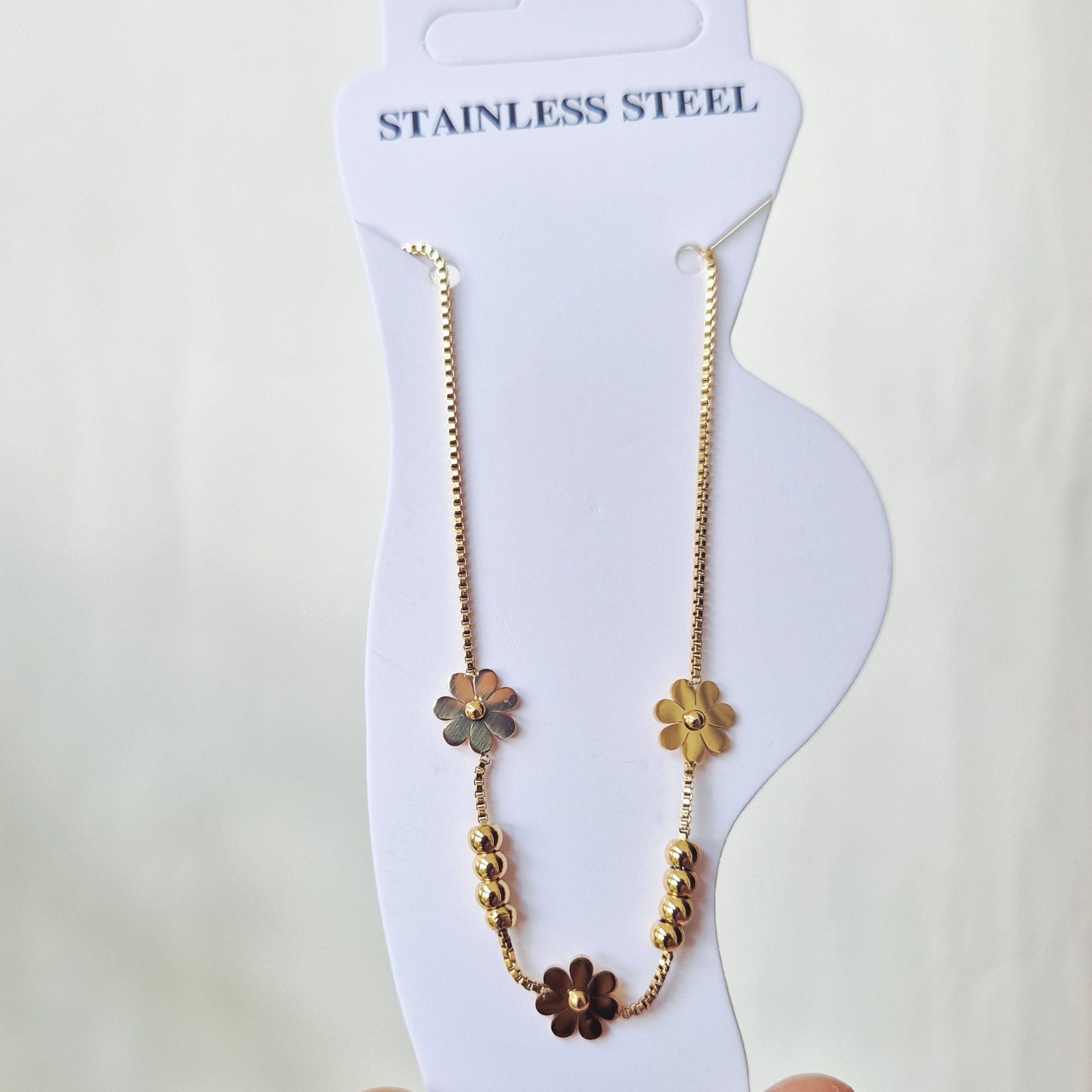 Floral Bead Anklet