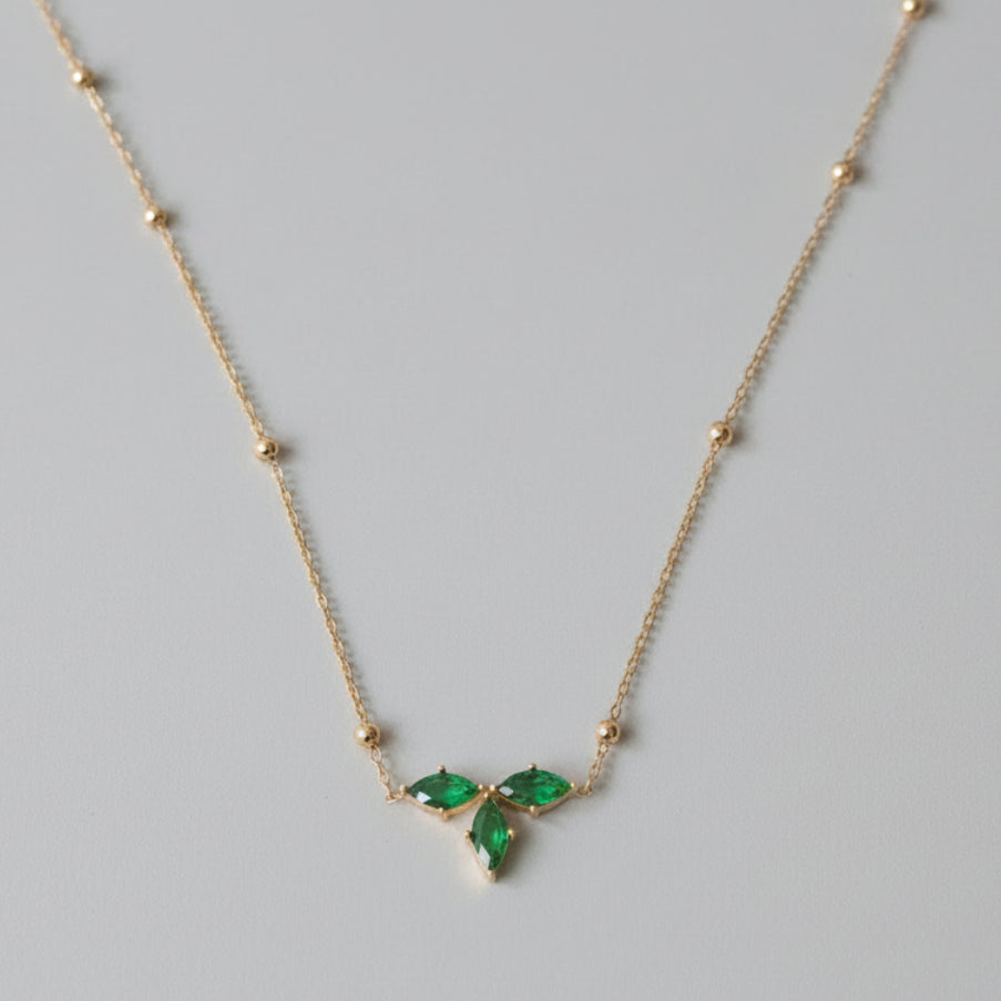 Emerald Leaf Necklace