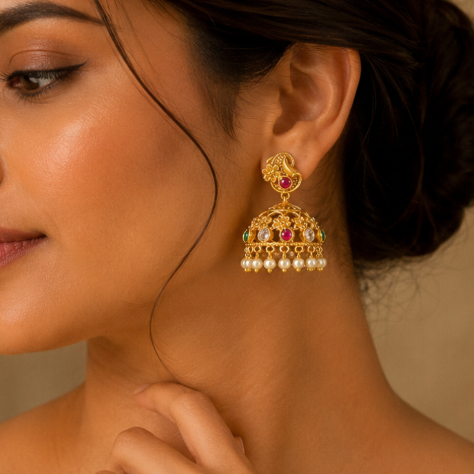 Kundan Jhumkas